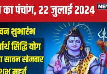 Aaj Ka Panchang 2024: श्रावण मास का शुभारंभ, पहला सावन सोमवार, सर्वार्थ सिद्धि योग में चढ़ाएं जल, जानें मुहूर्त, राहुकाल, दिशाशूल