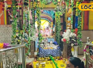 अयोध्या के जगन्नाथ मंदिर में भी हिंडोली पर विराजमान हैं सियाराम