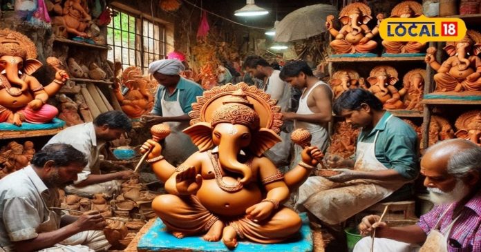गणेश चतुर्थी की तैयारियां जोरों पर, गणेश जी की प्रतिमाएं