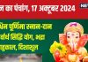 Aaj Ka Panchang 2024: सर्वार्थ सिद्धि योग में अश्विन पूर्णिमा, स्नान-दान से मिलेगा पुण्य, देखें मुहूर्त, भद्रा, दिशाशूल, राहुकाल