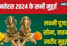 Dhanteras 2024 Shubh Muhurat: 29 अक्टूबर को धनतेरस, जानें लक्ष्मी पूजा मुहूर्त, सोना, गाड़ी खरीदने का शुभ समय, चौघड़िया टाइम