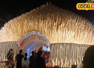 Prayagraj News: बंगाली जूट से यहां तैयार है इको फ्रेंडली दुर्गा पूजा पंडाल, 50 फीट ऊंचाई देखने के लिए लगती है भीड़