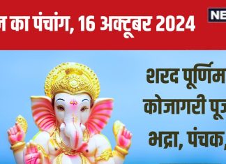 Aaj Ka Panchang 2024: रवि योग में शरद पूर्णिमा, कोजागरी लक्ष्मी पूजा से बढ़ेगा धन, जानें मुहूर्त, भद्रा, पंचक, राहुकाल, दिशाशूल