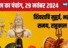 Aaj Ka Panchang 2024: शुक्रवार को मार्गशीर्ष शिवरात्रि, लक्ष्मी पूजा से बढ़ेगा धन-वैभव, जानें मुहूर्त, भद्रा, राहुकाल, दिशाशूल