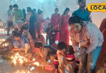 Dev deepawali 2024 devotees gathered in Thawe Maa Singhasinis court lit up with thousands of lamps