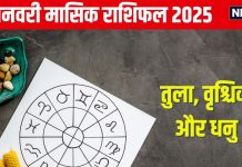 January Monthly Horoscope 2025: जनवरी में निवेश से होगा लाभ, लेकिन सेहत का रखें विशेष ध्यान, पढ़ें तुला, वृश्चिक, धनु का मासिक राशिफल