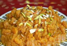 बेसन का हलवा बनाने की विधि और सामग्री.