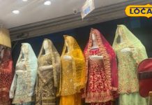 हैदराबाद मदीना होलसेल बाज़ार: ईद के लिए खूबसूरत डिजाइनर लहंगे.