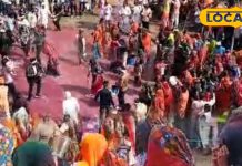 Holi colours showered on second day at Jagdish Dham in Karauli unique\played between brother-in-law and sister-in-law
