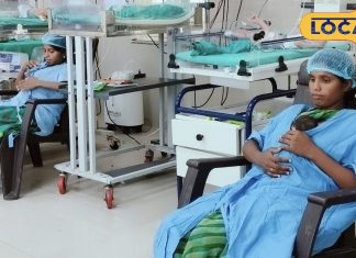 खरगोन जिला अस्पताल में कंगारू मदर केयर थैरेपी से नवजात शिशुओं का इलाज.
