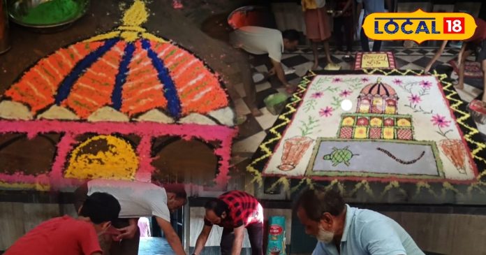 Pitru Paksha: पितृपक्ष में करौली की अनूठी सांझी, रंगों में