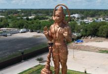 Shri Ashtalakshmi Mandir Texas Hanuman Pran Pratishtha । टेक्सास के श्री अष्टलक्ष्मी मंदिर में 90 फीट हनुमान प्रतिमा स्थापित