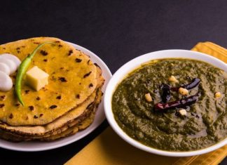 पंजाबी सरसों का साग और मक्के की रोटी रेसिपी सर्दियों के लिए.