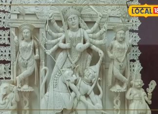 darbhanga 100 year old elephant tusk durga idol