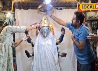 अंबाला: मां दुख भंजनी मंदिर में नवरात्रि पर मां काली का दूध स्नान