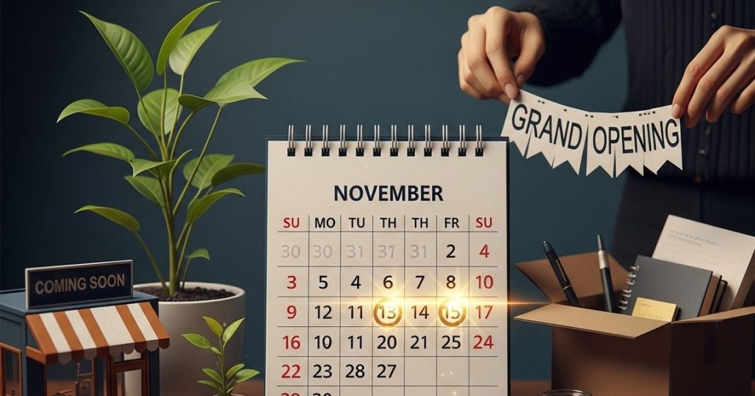 Best time to open a shop in November 2025। नई