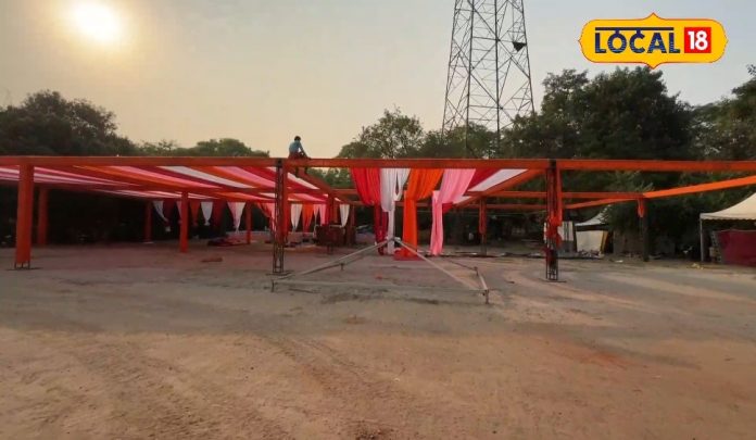 Chhath Puja preparations in Delhi security and decoration at 929