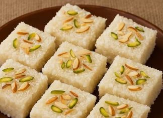 मावा और नारियल की मिठाई रेसिपी भाई दूज के लिए आसान तरीका.