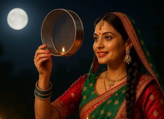 Karwa Chauth colours 2025 । करवा चौथ 2025 पर पहनें ये 5 शुभ रंग, जानें उनका महत्व