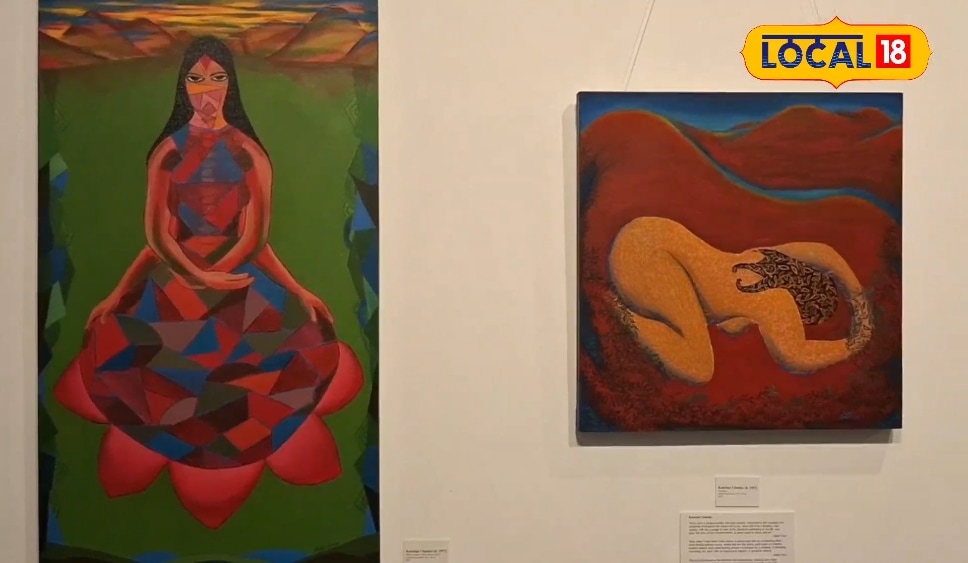 IIC में शुरू हुई ‘पानी की बुनाई’ खास प्रदर्शनी, रंगो, महिलाओं के सघर्ष को बयां करती है कलाकारी