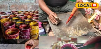 हैदराबाद लाड बाजार में लाख की चूड़ियों का लाइव निर्माण ट्रेंडिंग