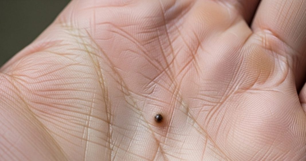 mole or spot on heart line in palmistry | hriday rekha par til hone ka matlab | mole or spot on this part of hand can indicate heart attack risk | हृदय रेखा पर तिल या धब्बे का निशान