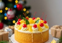 Christmas pineapple cake recipe। क्रिसमस के लिए घर पर पाइनएप्पल केक बनाने की रेसिपी