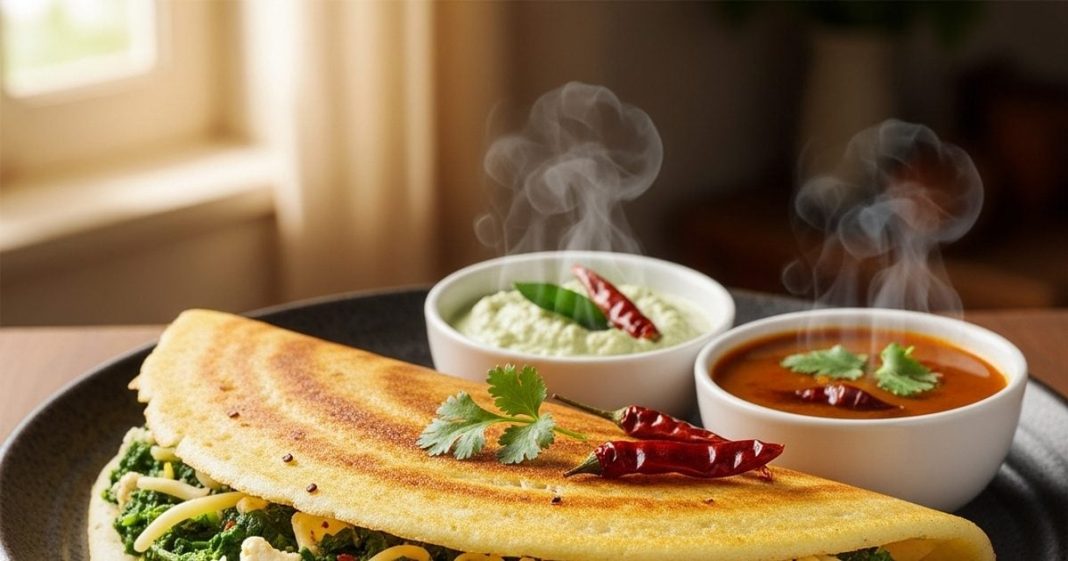 Instant spinach dosa recipe। इंस्टेंट पालक डोसा रेसिपी