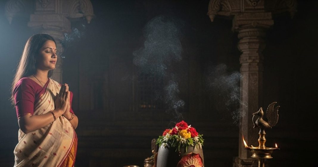 pregnant women and shivling। गर्भवती महिला का शिवलिंग को छूना