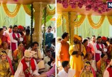 first picture of indresh upadhyay shipra sharma marriage see photos and videos | वृंदावन के कथावाचक इंद्रेश उपाध्याय और शिप्रा की शादी की पहली तस्वीर देखें, 101 पंडित के साथ 3 घंटे तक चलीं रस्में