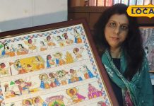 hanuman chalisa decorated in mithila painting ipasha pathak of muzaffarpur gave a spiritual dimension to art