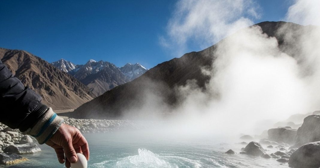 Ladakh Chumathang। लद्दाख के चुमाथांग गांव में नदी में उबलते हैं अंडे, गर्म पानी का चमत्कार
