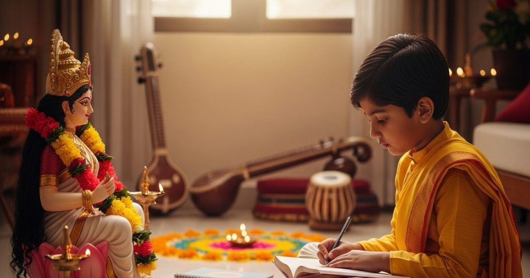 saraswati puja ke padhnai। सरस्वती पूजा के दिन पढ़ाई करना चाहिए या नहीं