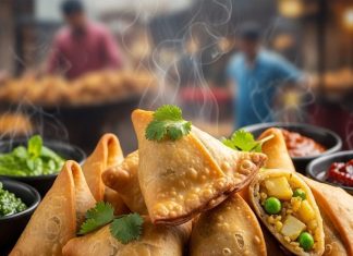 ढाबा स्टाइल क्रिस्पी समोसा रेसिपी मसालेदार स्टफिंग के साथ